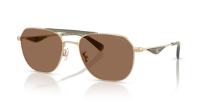 Satin Light Gold/Olive Green  - Brown Solid