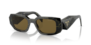 Black/Yellow Marble  - Dark Brown