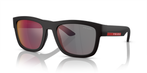 Black Rubber  - Dark Grey Mirror Blue/Red