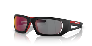 Matte Black/Red  - Dark Grey Mirror Blue/Red