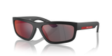 Black Rubbered  - Dark Grey Mirror Blue/Red