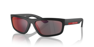 Black Rubbered  - Dark Grey Mirror Blue/Red