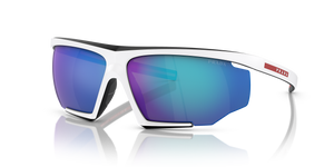 White/Black Rubber  - Blue Mirror