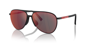 Rubbered Black  - Dark Grey Mirror Blue/Red