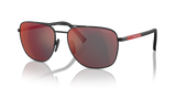 Rubbered Black  - Dark Grey Mirror Blue/Red