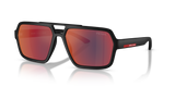 Black Rubber  - Dark Grey Mirror Blue/Red