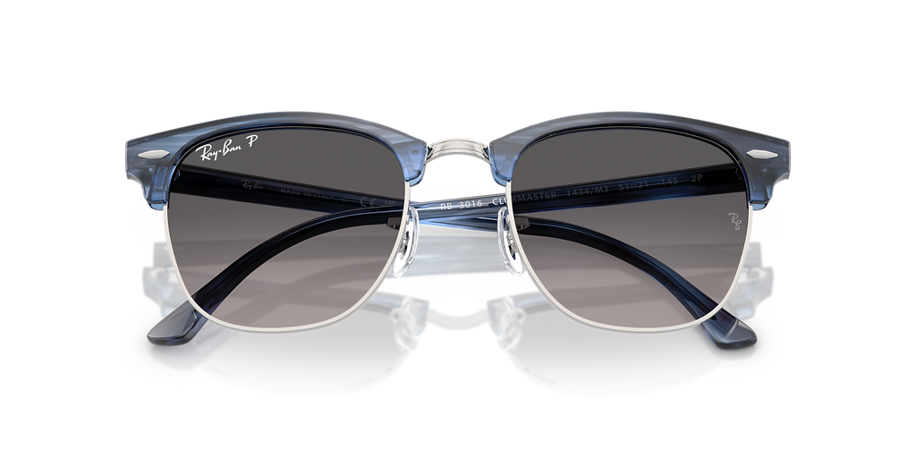 Striped Blue On Silver