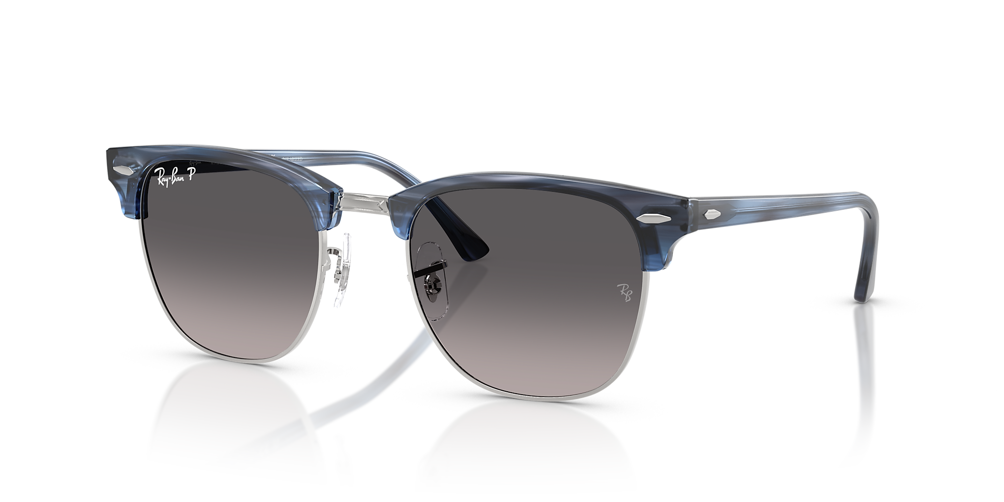 Striped Blue On Silver