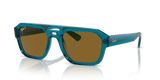 Transparent Light Blue  - Dark Brown