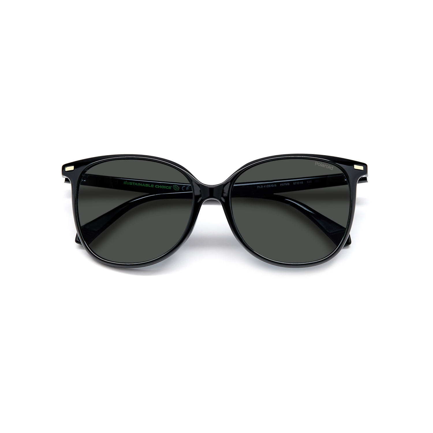 Polaroid PLD 4125/G/S Grey Black Women's Polarized Sunglasses