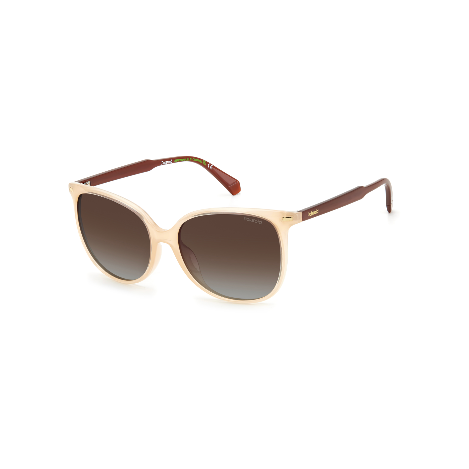 Polaroid PLD 4125/G/S Brown White Women's Polarized Sunglasses