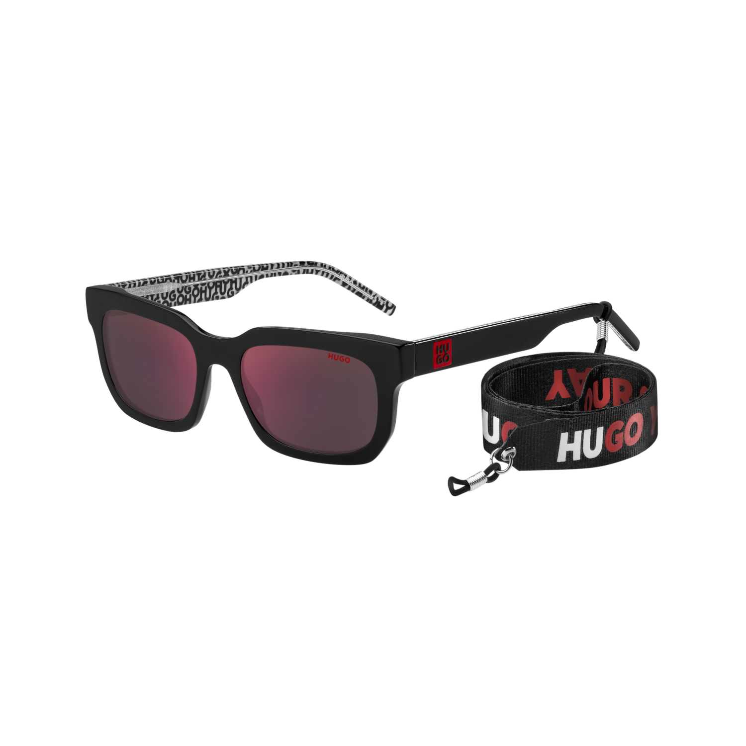 Hugo HG 1219/S Red Black Men's Sunglasses