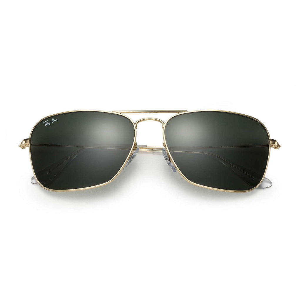 Ray Ban CARAVAN RB3136 Green Gold Unisex Sunglasses