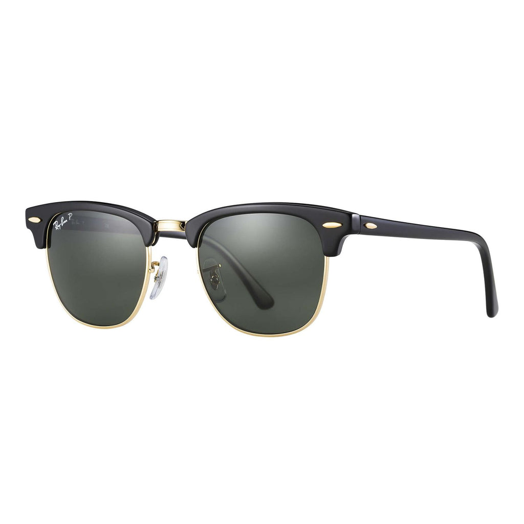 Ray Ban CLUBMASTER RB3016 Green Black Unisex Polarized Sunglasses
