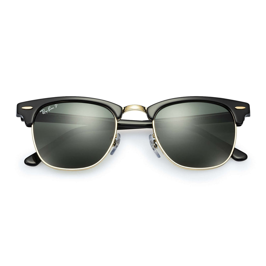 Ray Ban CLUBMASTER RB3016 Green Black Unisex Polarized Sunglasses