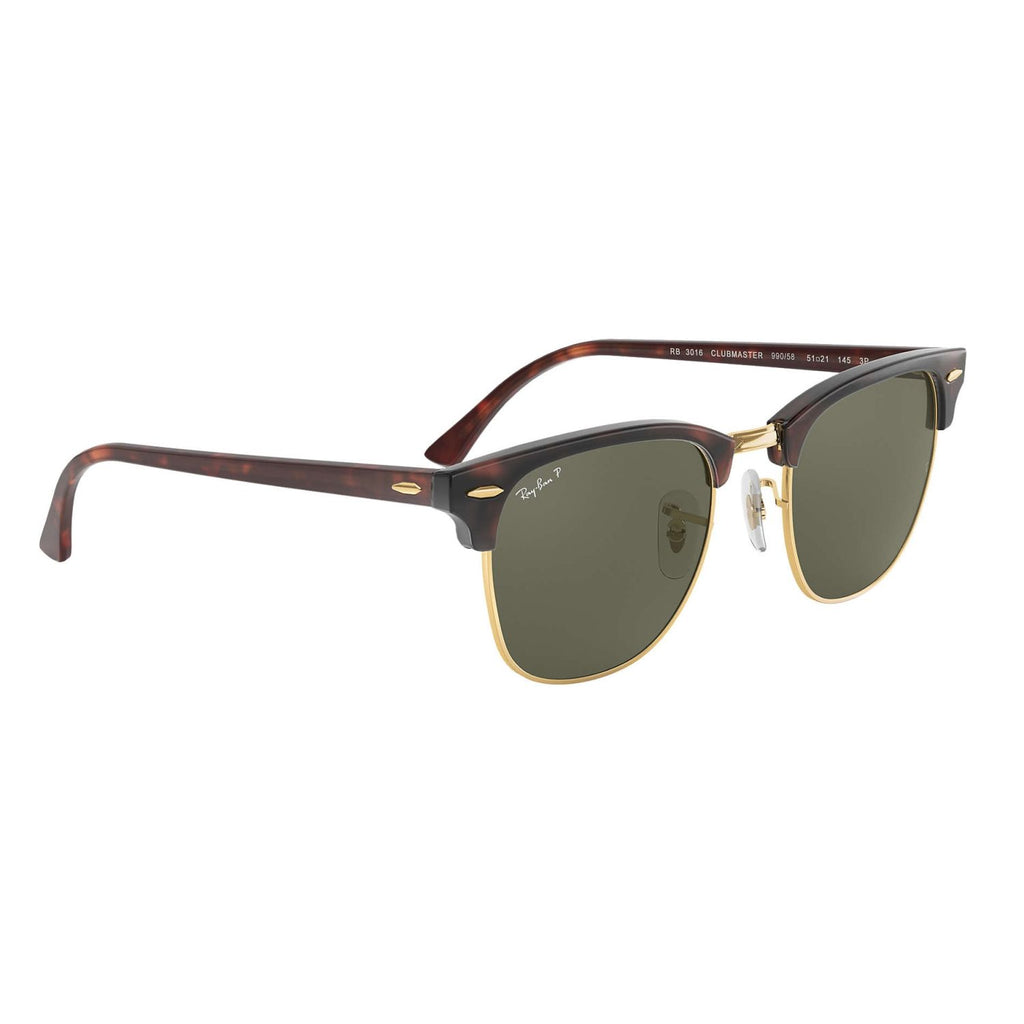 Ray Ban CLUBMASTER RB3016 Green Havana Unisex Polarized Sunglasses