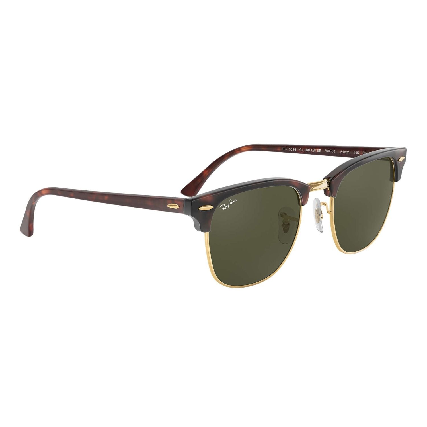 Ray Ban CLUBMASTER RB3016 Green Havana Unisex Sunglasses