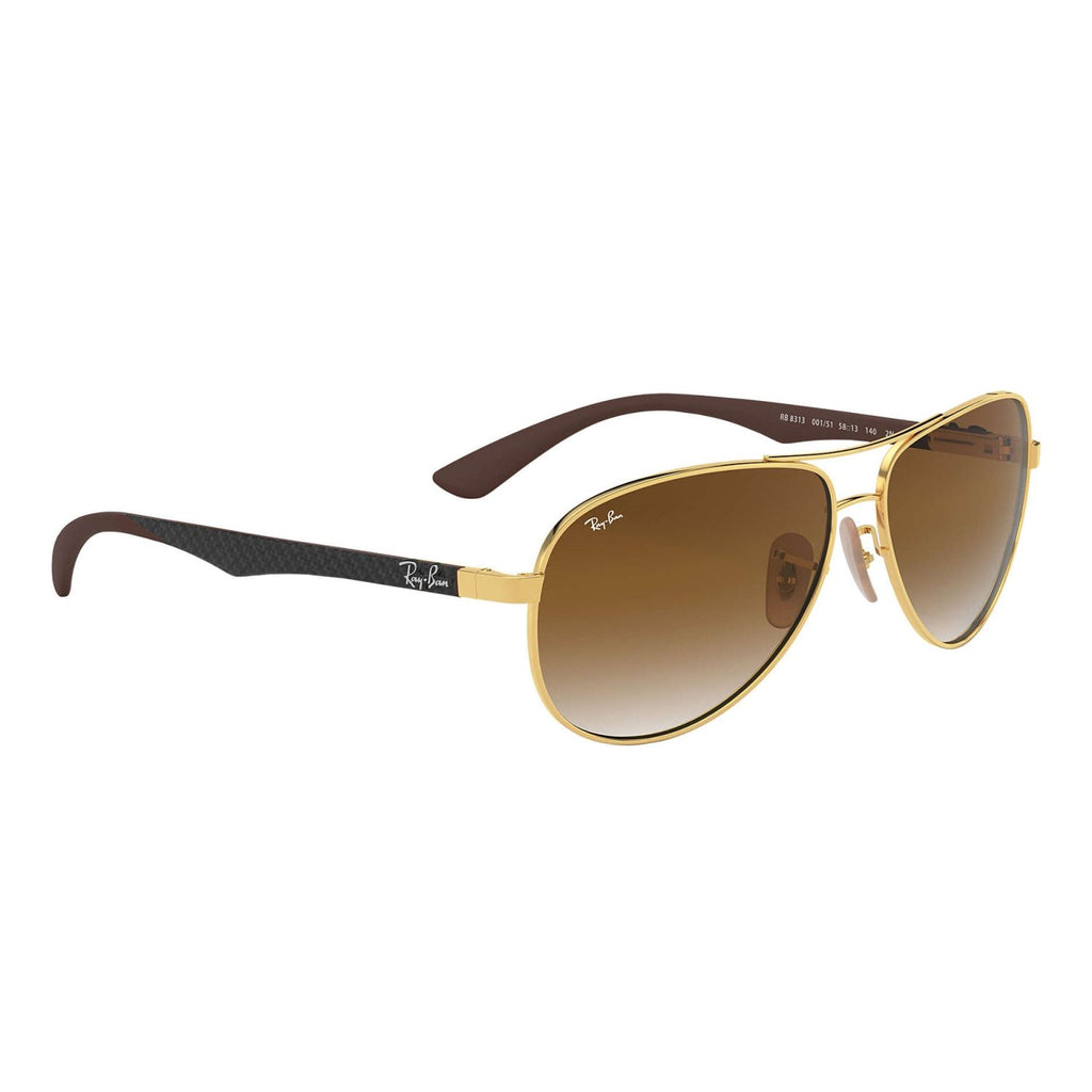 Ray Ban CARBON FIBRE RB8313 Brown Gold Men's Sunglasses