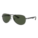 Ray Ban CARBON FIBRE RB8313 Green Silver Men's Polarized Sunglasses