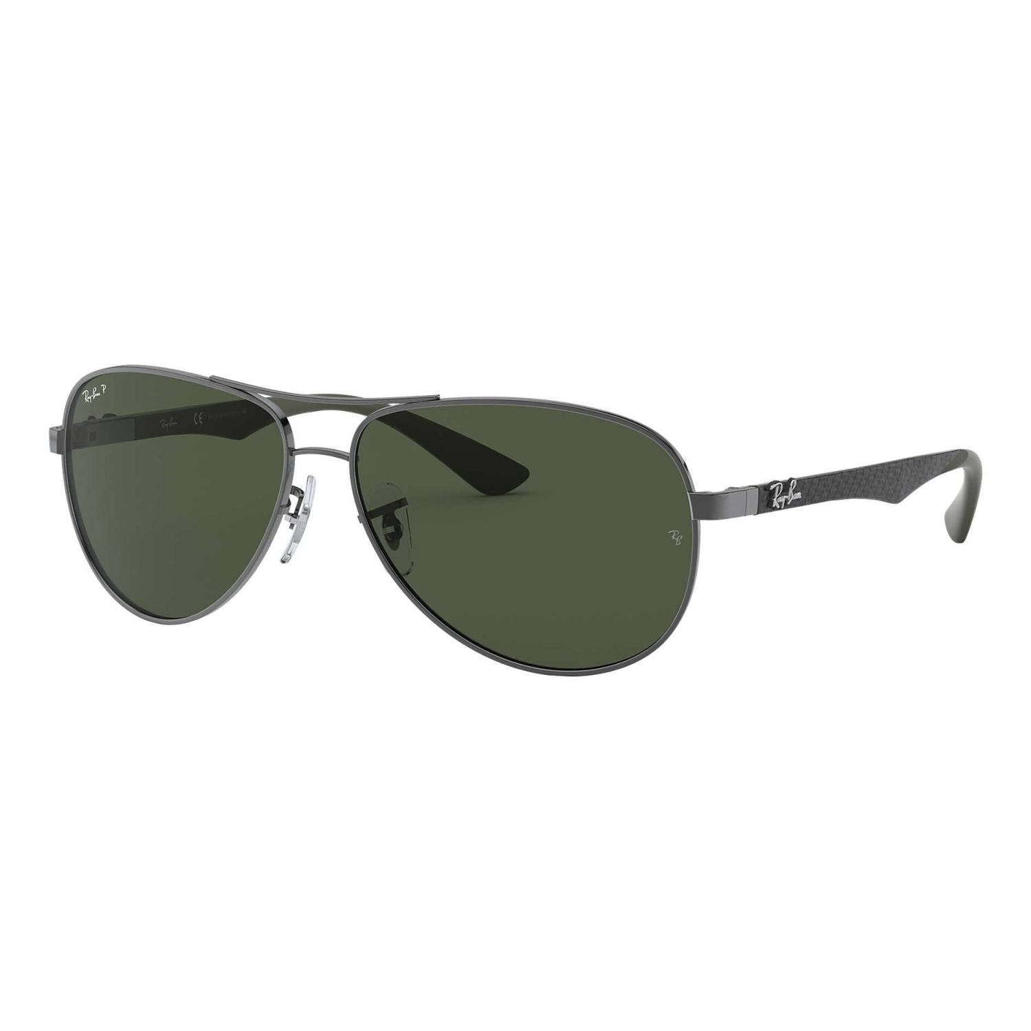 Ray Ban CARBON FIBRE RB8313 Green Silver Men's Polarized Sunglasses