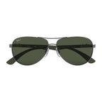 Ray Ban CARBON FIBRE RB8313 Green Silver Men's Polarized Sunglasses