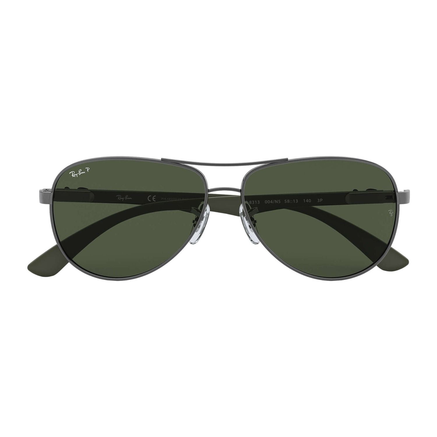 Ray Ban CARBON FIBRE RB8313 Green Silver Men's Polarized Sunglasses