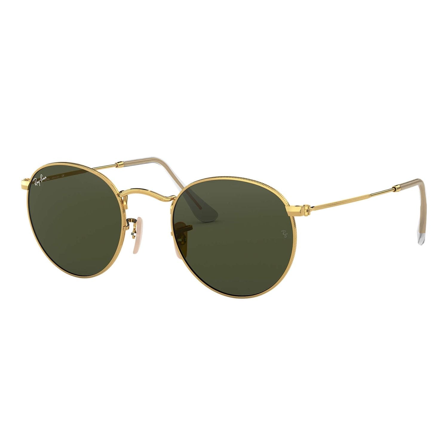 Ray Ban ROUND METAL RB3447 Green Gold Men's Sunglasses