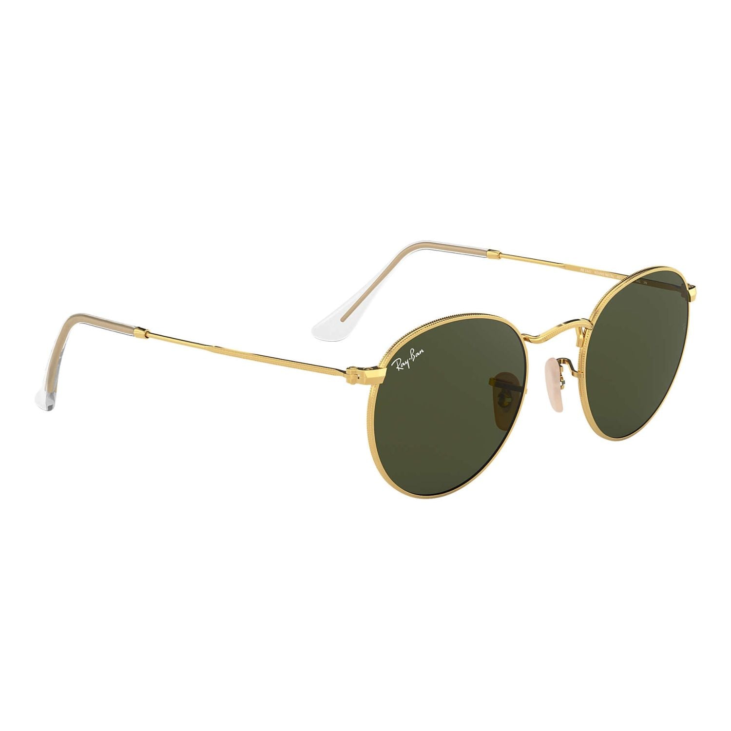 Ray Ban ROUND METAL RB3447 Green Gold Men's Sunglasses