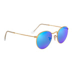 Ray Ban ROUND METAL RB3447 Blue Gold Men's Polarized Sunglasses