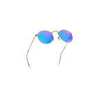 Ray Ban ROUND METAL RB3447 Blue Gold Men's Polarized Sunglasses