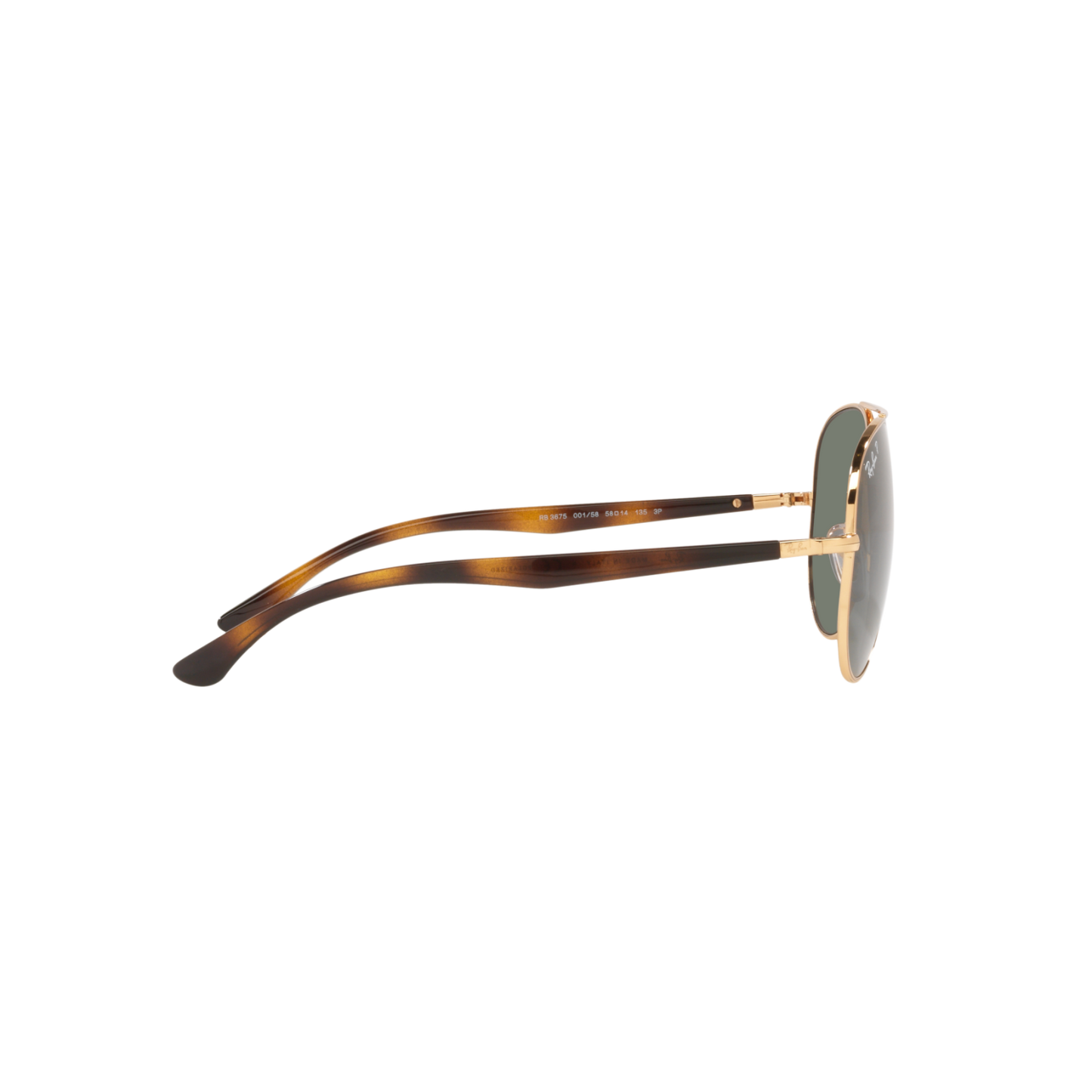 Ray Ban RB3675 RB3675 Gold Unisex Polarized Sunglasses